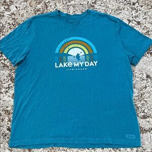 Life Is Good Men's Blue 'Lake My Day' Graphic Tee